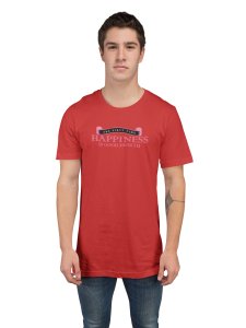 The First Time, Happiness Is Good Health, Round Neck Gym Tshirt (Red Tshirt) - Clothes for Gym Lovers - Suitable for Gym Going Person - Foremost Gifting Material for Your Friends and Close Ones