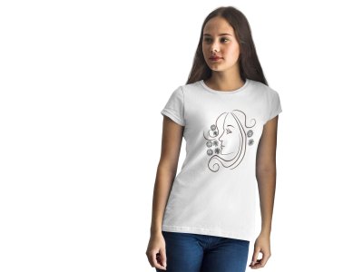 Pretty Women - Line Art for Female - Half Sleeves T-shirt