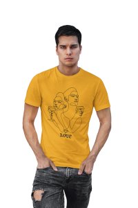 Love In Drink - Line Art for Male - Half Sleeves T-shirt