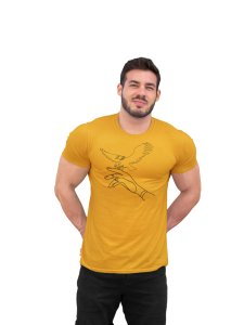 Eagle - Line Art for Male - Half Sleeves T-shirt