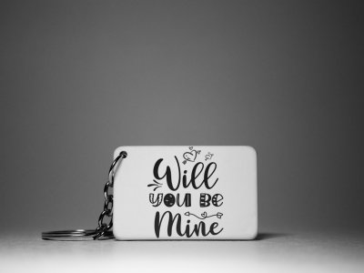 Will You Be Mine-White -Valentine's Special Keychains(Pack Of 2)