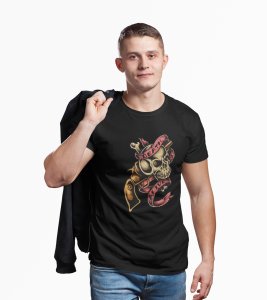 Death alive (skull) - printed round crew neck cotton tshirts for men