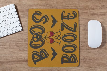 Boos And Booze-Halloween Theme Mousepad