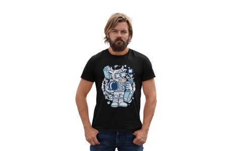 Astronaut baby cow -round crew neck cotton tshirts for men