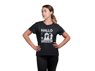 Halloween, Grim Reeper- Printed Tees for Women's -designed for Halloween