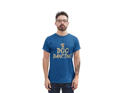 Dog dancing - printed stylish Black cotton tshirt- tshirts for men