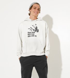 Let Me Sleep,  White New Year Printed Hoodies For Mens