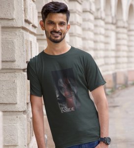 Devilish, City Pulse: Explore Green Trendy Front Print Tee - Men's Street Style