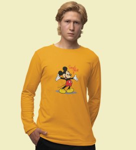 I Am Single Again (yellow) Full Sleeve T-Shirt For Singles With Print