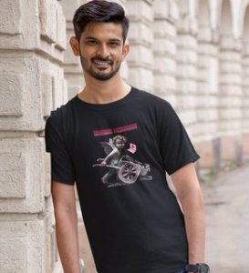 Sending Love: Printed (black) T-Shirt For Singles
