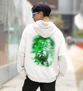 Green Dreams Wear Your Passion for Herb and Nature White Cotton Printed Hoodie For Men