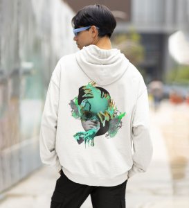 Mindful Relaxation Zone Out Thinks for You White Cotton Printed Hoodies For Men