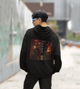 The Master of Sand with a Story of Overcoming Darkness Printed Black Cotton Hoodie For Men