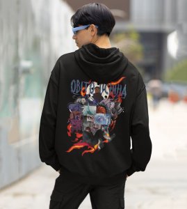 The Heartbroken Fighter with a Story of Love and Despair Printed Black Cotton Hoodie For Men