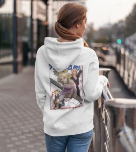 The Wind Master with a Tale of Courage and Loyalty Printed White Cotton Hoodie For Women