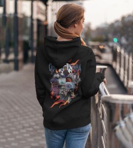 The Heartbroken Fighter with a Story of Love and Despair Printed Black Cotton Hoodie For Women