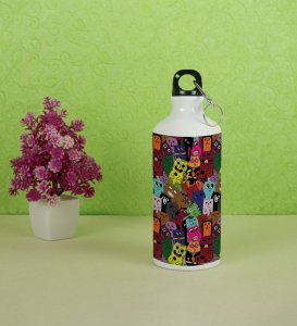 Delightful Colorful Heck Characters for a Unique Touch Doodles Printed Aluminium Water Bottle 600ml