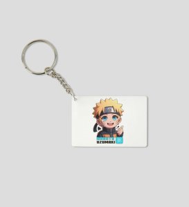 Naruto Uzumaki Ninja Spirit Charm  Printed White Anime Keychains Pack Of 2