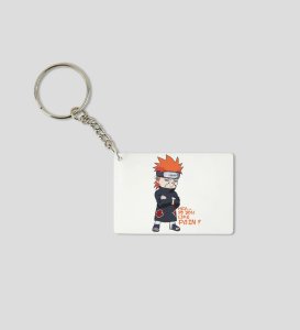 Hey Do You Like Pain Printed White Anime Keychains Pack Of 2