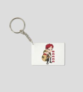 Gaara Desert Spirit  Printed White Anime Keychains Pack Of 2