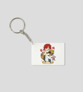 The Young Sand Demon Gaara  Printed White Anime Keychains Pack Of 2