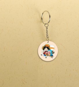 The Pirate King and His Brave Reindeer Anime Printed Round Keychains Pack of 2