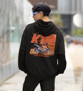 Rule the Road with Unstoppable Power  Printed Black Hoodie for Men