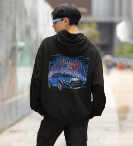 Performance Meets Perfection  HighPower Sports Car Printed Black Hoodie for Men