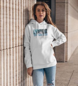 Playful Eye Visionary Power Cotton White Hoodie for Women