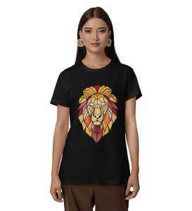 Violet Shadow Beast: Graphic Printed Black T-Shirt